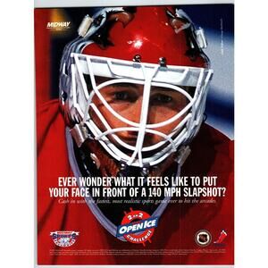 2 on 2 Open Ice Challenge Hockey Arcade Game Flyer 2 Sides Original 8.5" x 11"